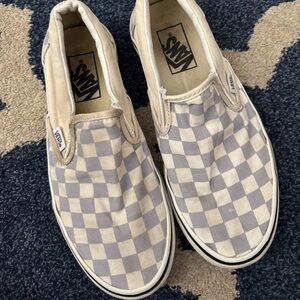 Vans Classic White and Purple Slip-On Shoes